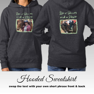 Sudadera Amante de los caballos 2 foto gris ecuestre