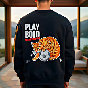 Sudadera Amante de los gatos jugador de fútbol divertido de