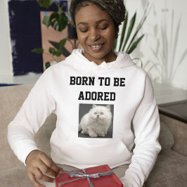 Sudadera Amante de los gatos Texto personalizado y foto de 