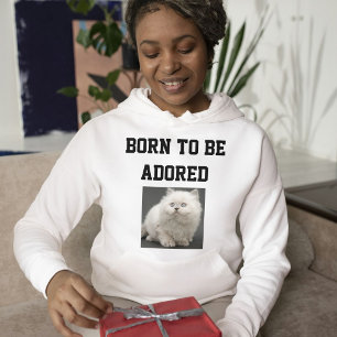 Sudadera Amante de los gatos Texto personalizado y foto de 