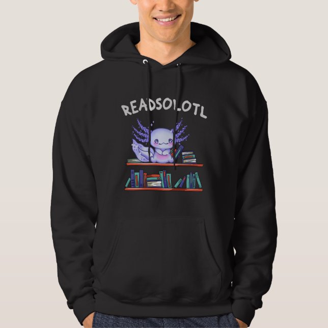 Sudadera Amante de los libros de Readsolotl Funny Axolotl (Anverso)