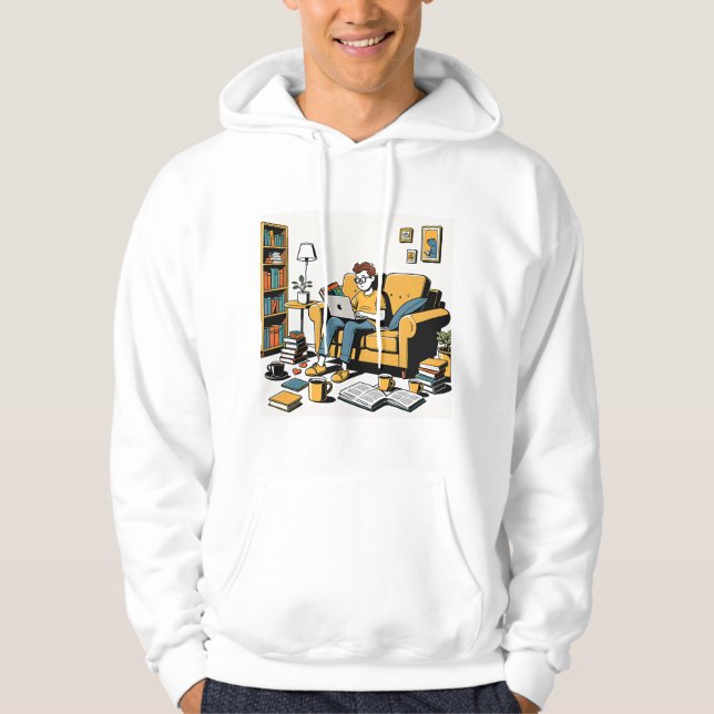Sudadera Amante de los libros en el sofá (Anverso)