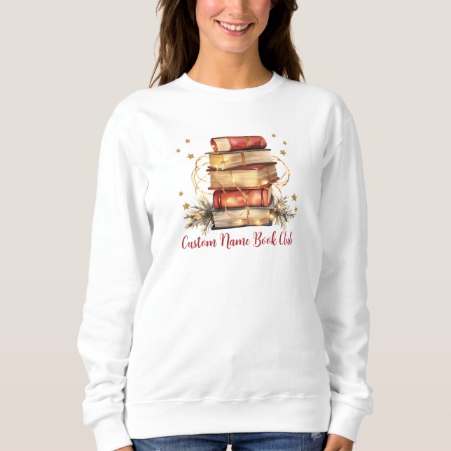 Sudadera Amante de los libros festivos, Club de libros pers (Anverso)