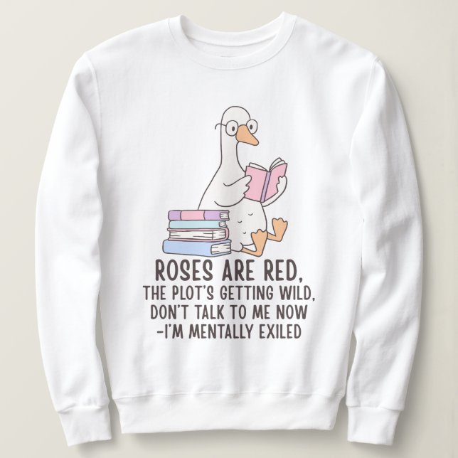 Sudadera Amante de los Libros Ganso Leyendo (Anverso del diseño)