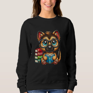 Sudadera Amante de los libros leyendo perro pastor alemán