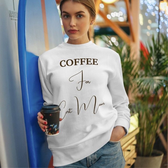 Sudadera Amante de Mascotas Café Marrón Script Mamá Gata Pe (Subido por el creador)