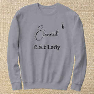Sudadera Amante de mascotas gris y negro Script Mamá gato p