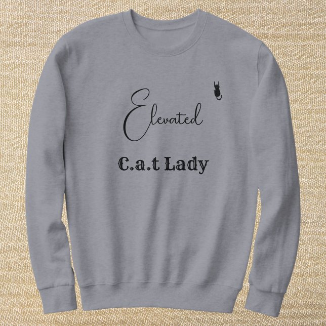 Sudadera Amante de mascotas gris y negro Script Mamá gato p (Subido por el creador)