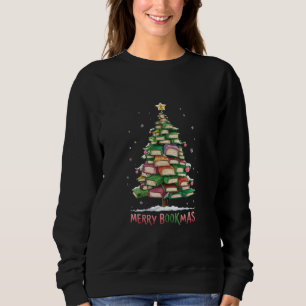 Sudadera Amante del libro de Navidad Árbol Bibliotecario Fe