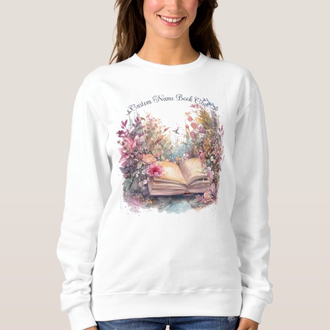 Sudadera Amante del libro floral, club de libros Personaliz (Anverso)