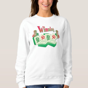 Sudadera Amante del Mahjong fichas ganadoras y flores