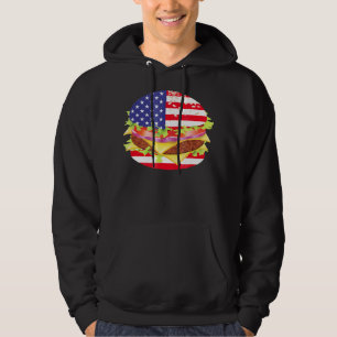Sudadera Amantes de barbacoa   Hamburguesa Bandera Estadoun