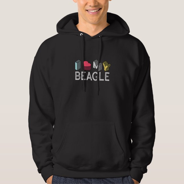 Sudadera Amantes de Beagle divertidos me encantan mi Beagle (Anverso)