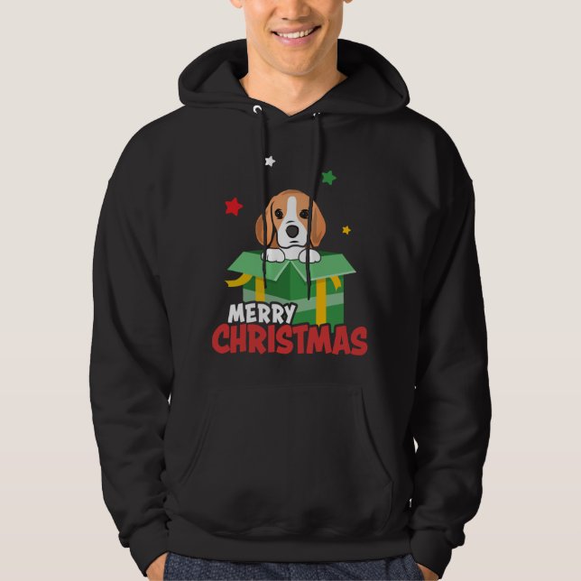Sudadera Amantes de Cute Beagle Santa Dog Feliz Navidad (Anverso)