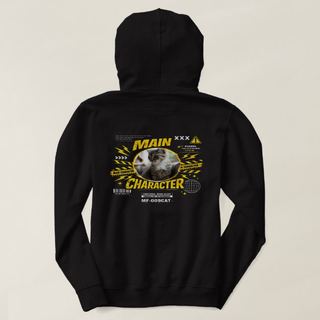 Sudadera Amantes de gatos divertidos y protagonistas person (Reverso del diseño)