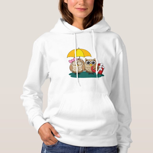 Sudadera Amantes de la Lechuza Cuta con Paraguas y Chocolat (Anverso)