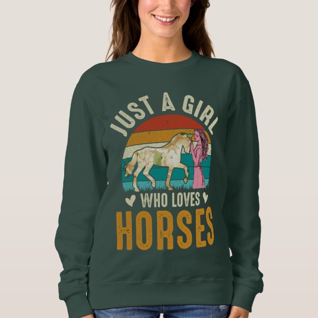 Sudadera Amantes de los caballos de la Chica de caballos Re (Anverso)