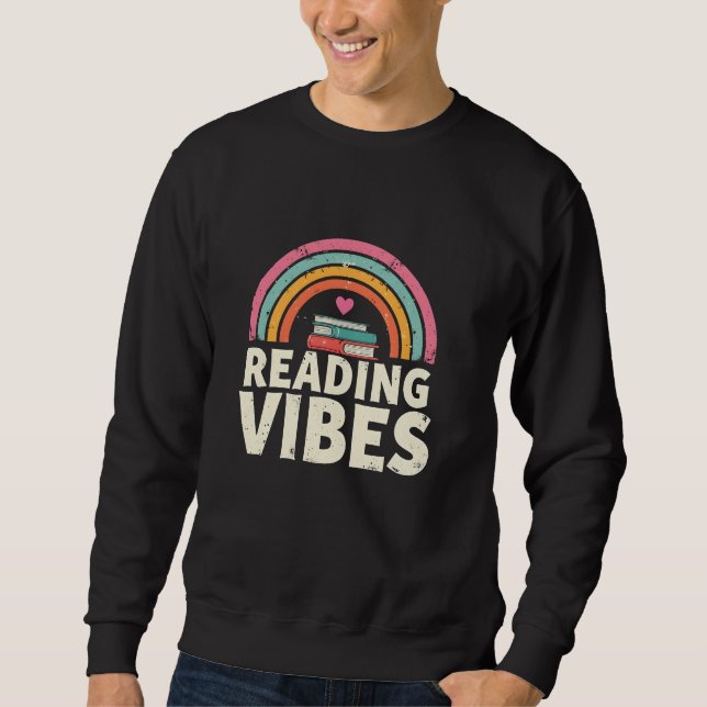 Sudadera Amantes de los libros antiguos de arcoiris retro d (Anverso)