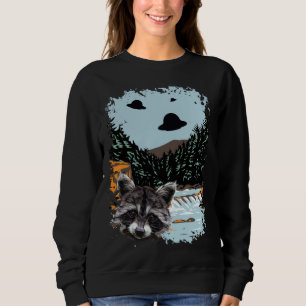 Sudadera Amantes de mapaches de ovnis alienígenas Encuentro