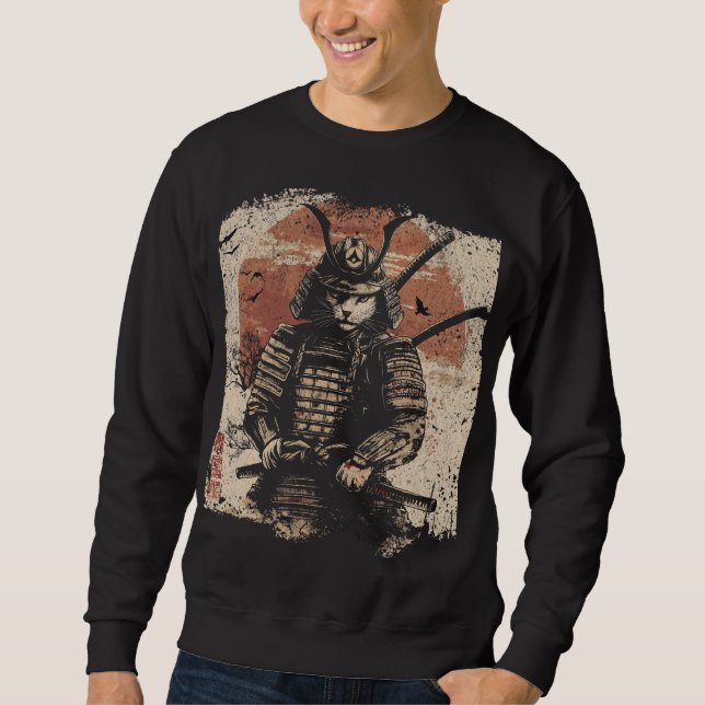 Sudadera Amantes del arte gatuno de Samurai (Anverso)