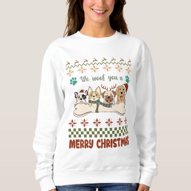 Sudadera Amantes Del Perro Te Queremos Una Feliz Navidad (Anverso)