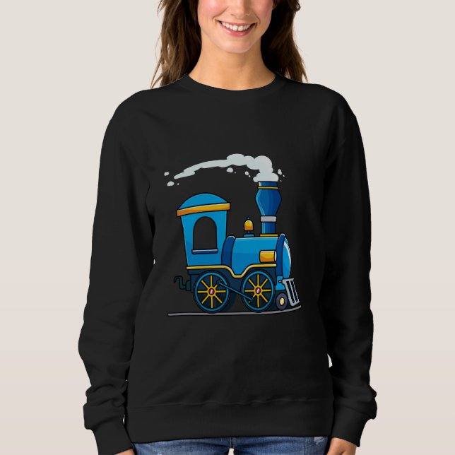 Sudadera Amantes del tren azul Choo Choo de cumpleaños (Anverso)