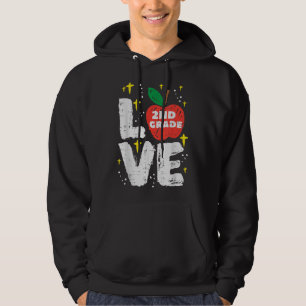 Sudadera Amar a Apple de 2º Grado Cute Segundo Primer Día D