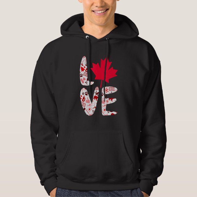 Sudadera Amar a Canadá deja arce a cuerdo día canadiense (Anverso)