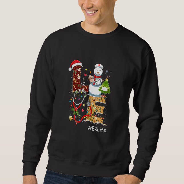 Sudadera Amar A Er Life Navidades De Snowman Por Enfermería (Anverso)