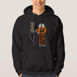 Sudadera Amar a la enfermera leoparlante Calabaza Halloween
