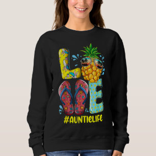 Sudadera Amar a la tía Vida Flip Flops Hippie Pineapple Sum