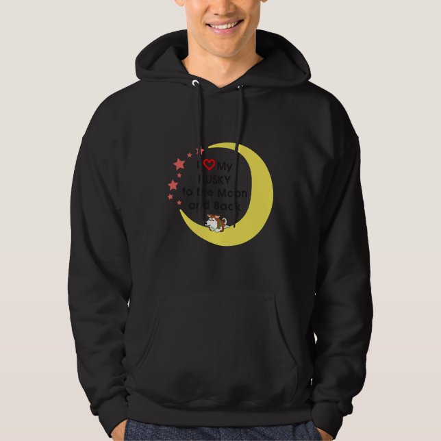 Sudadera Amar A Mi Husky A La Luna Y A La Espalda (Anverso)