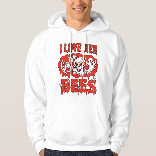 Sudadera Amar a sus abejas calavera murciélago fantasma got (Anverso)