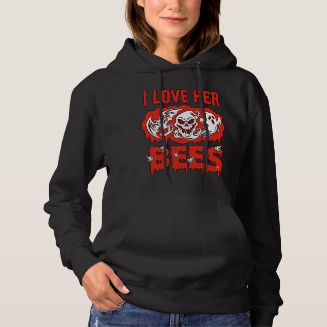 Sudadera Amar a sus abejas calavera murciélago fantasma got (Anverso)