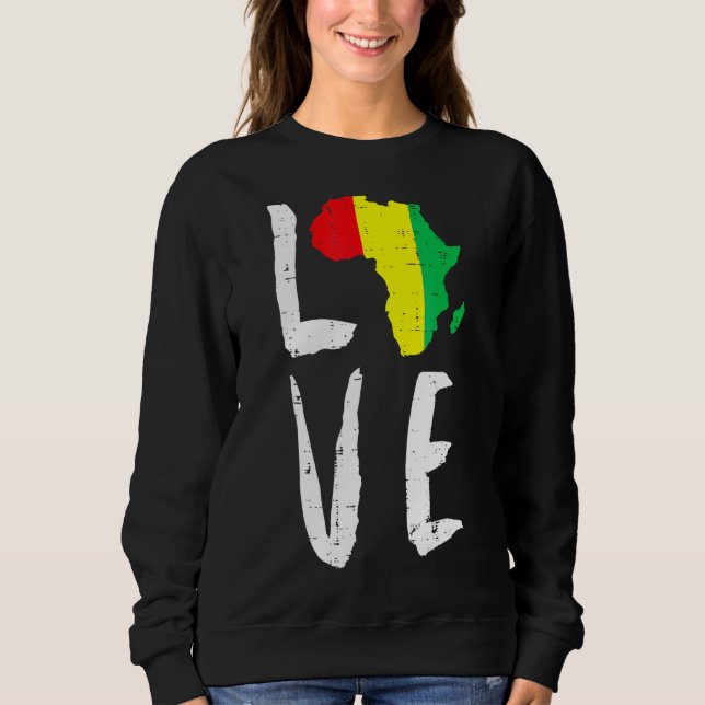 Sudadera Amar África Mes de la Historia Negra Mes Africano  (Anverso)