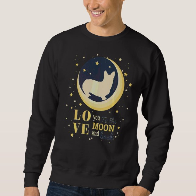 Sudadera Amar Al Perro Corgi Gales A La Luna (Anverso)