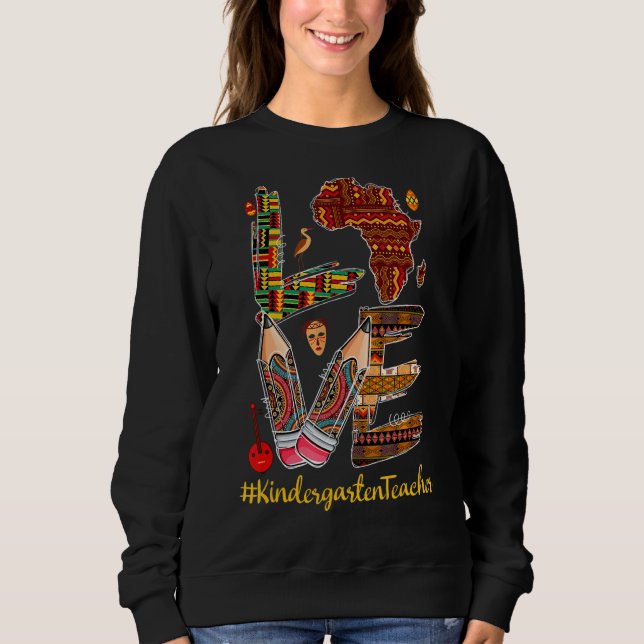 Sudadera Amar al profesor de guardería Orgullo Afro de Hist (Anverso)