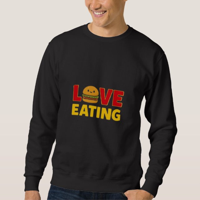 Sudadera Amar Comer Hamburguesa Divertido Comilón  (Anverso)