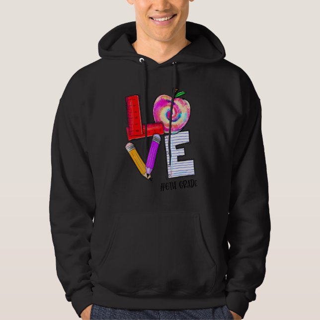 Sudadera Amar el 6º Grado de Apple de vuelta a la escuela d (Anverso)