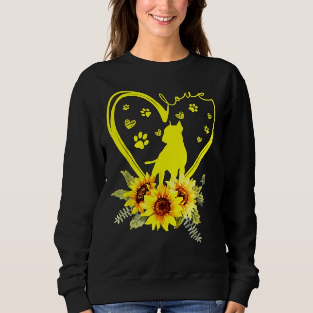 Sudadera Amar El Girasol Pitbull Por El Perro Lover (Anverso)