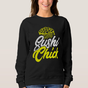 Sudadera Amar el sushi Chick Sarcástico Comer comida japone