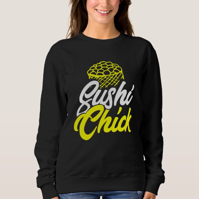 Sudadera Amar el sushi Chick Sarcástico Comer comida japone (Anverso)