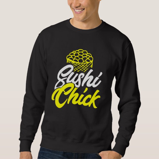 Sudadera Amar el sushi Chick Sarcástico Comer comida japone (Anverso)