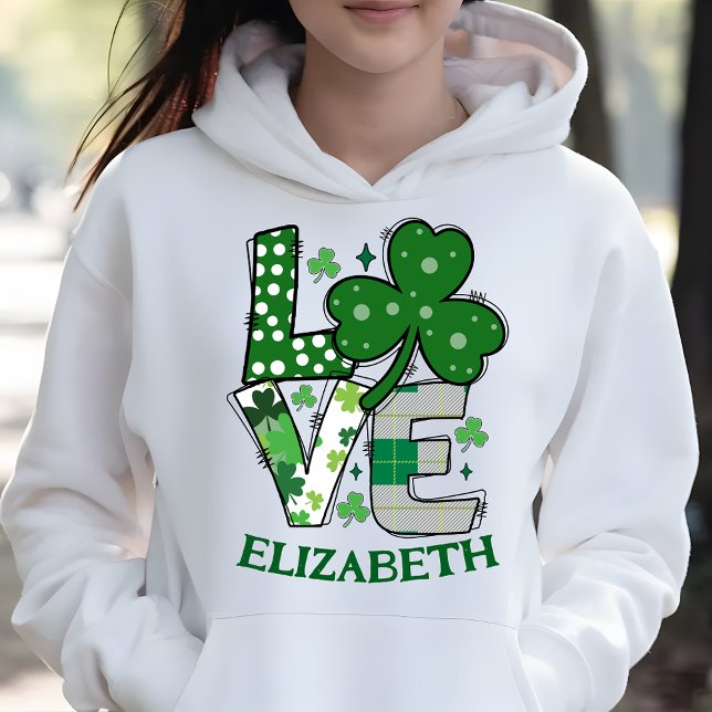 Sudadera Amar el verde lindo St Patrick's Day personalizado (Subido por el creador)