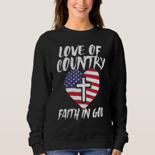 Sudadera Amar La Fe Del País En Dios La Bandera Estadounide