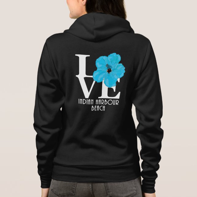 Sudadera AMAR la playa de Harbour Indian Blue Hibiscus (Reverso)