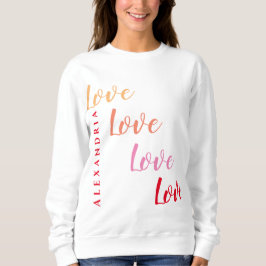 Sudadera Amar la tipografía mínima personalizada