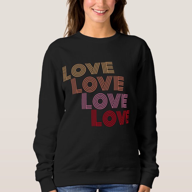 Sudadera Amar la tipografía moderna negra (Anverso)