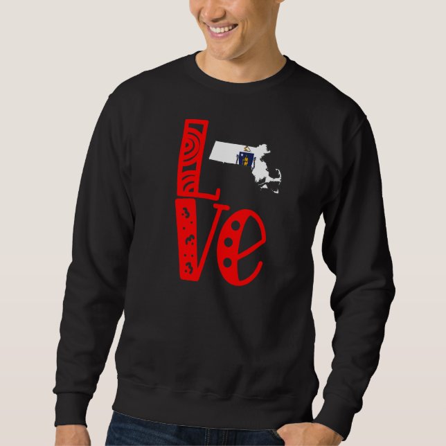 Sudadera Amar Massachusetts En Cartas De Bloque (Anverso)