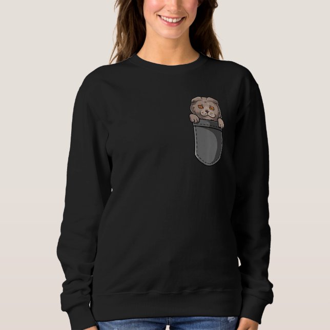 Sudadera Amar mi lindo gato escocés frito (Anverso)